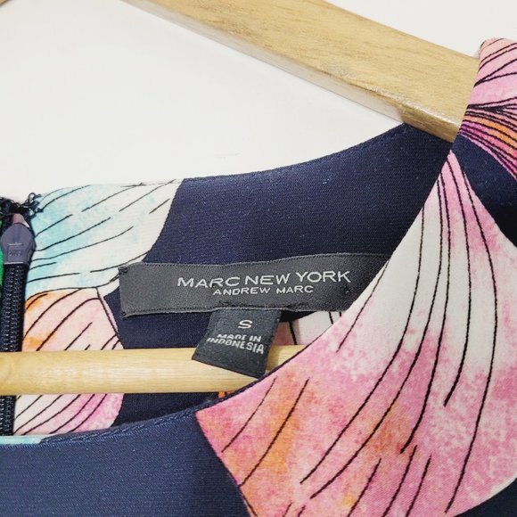 Marc New York 3/4 Sleeve Tropical Floral Scoop Neckline Casual Light Office Sz S - Picture 4 of 12